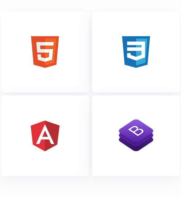 CSS3, HTML5, Angular, Bootstrap